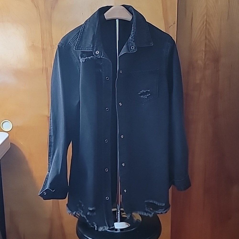 Destressed Jean Shacket